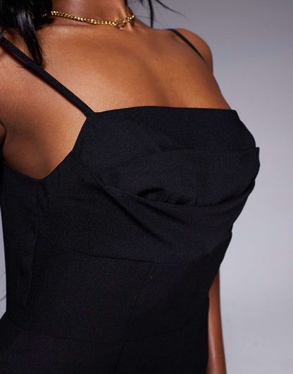 Corset Detail Structured Jumpsuit