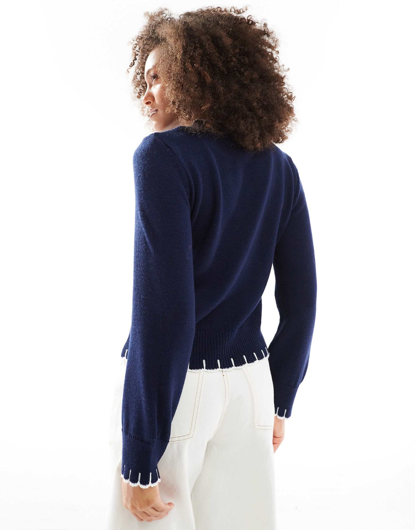 Knitted Jumper With Blanket Stitch Detail