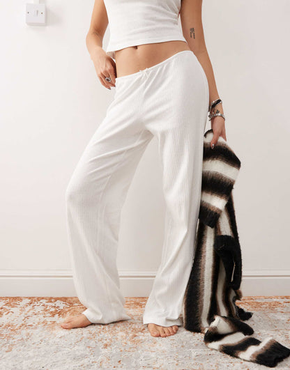 Mix And Match Pointelle Lace Mini Pyjama With Small Bows