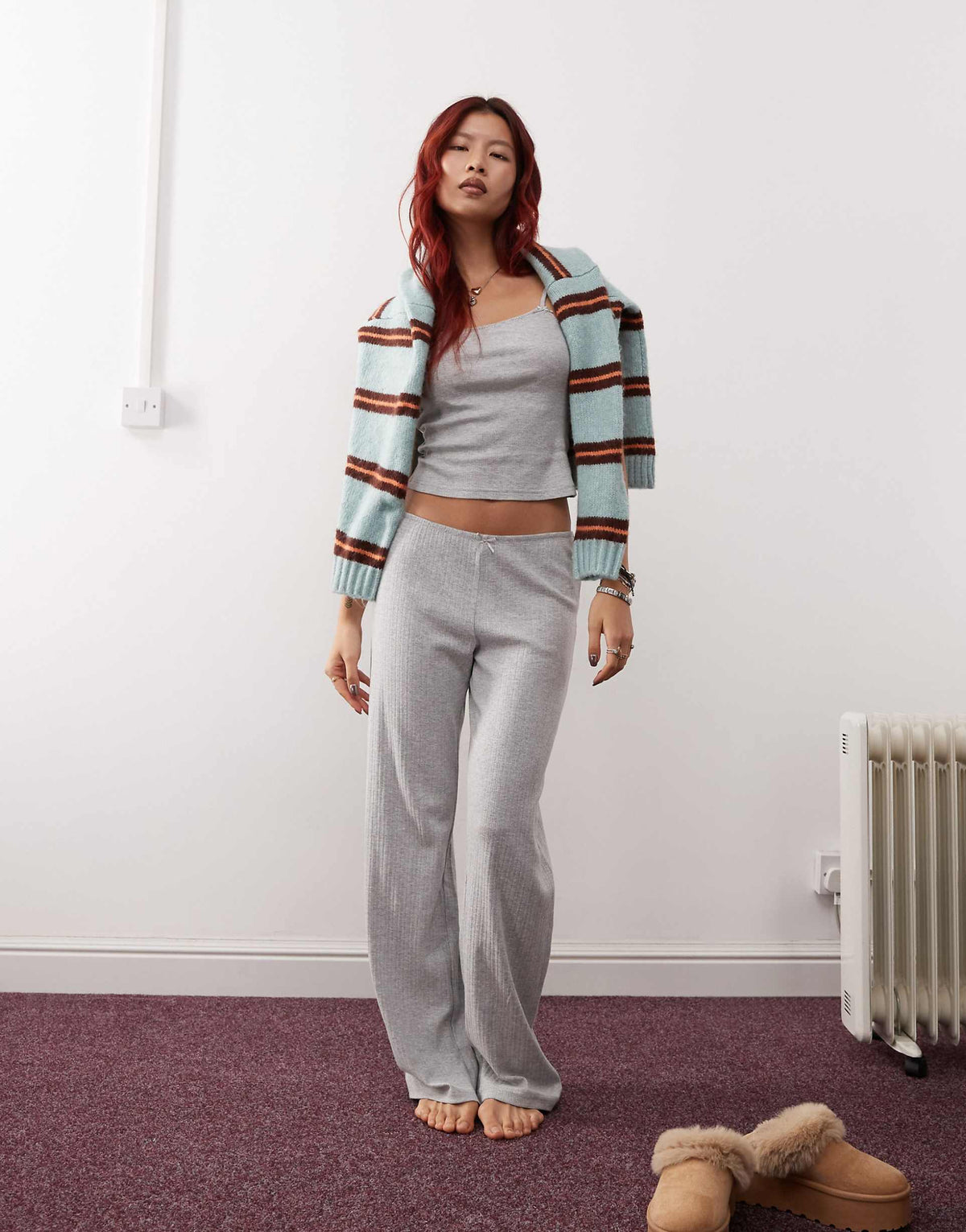 Mix And Match Pointelle Lace Mini Pyjama With Small Bows
