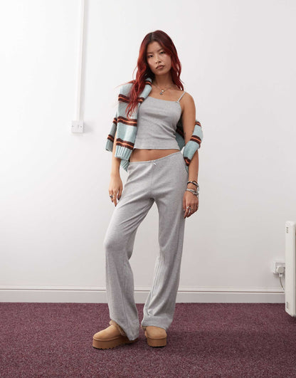 Mix And Match Pointelle Lace Mini Pyjama With Small Bows