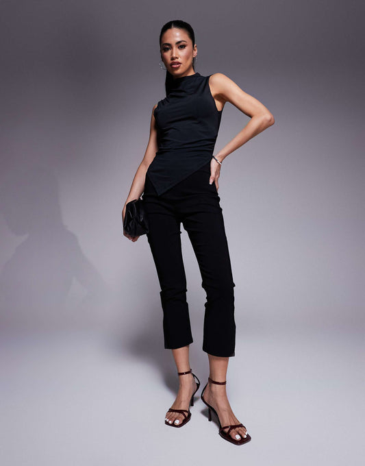 Bengaline Side Split Capri Trousers