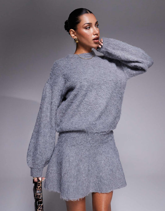 Fluffy Balloon Sleeve Jumper Co-Ord