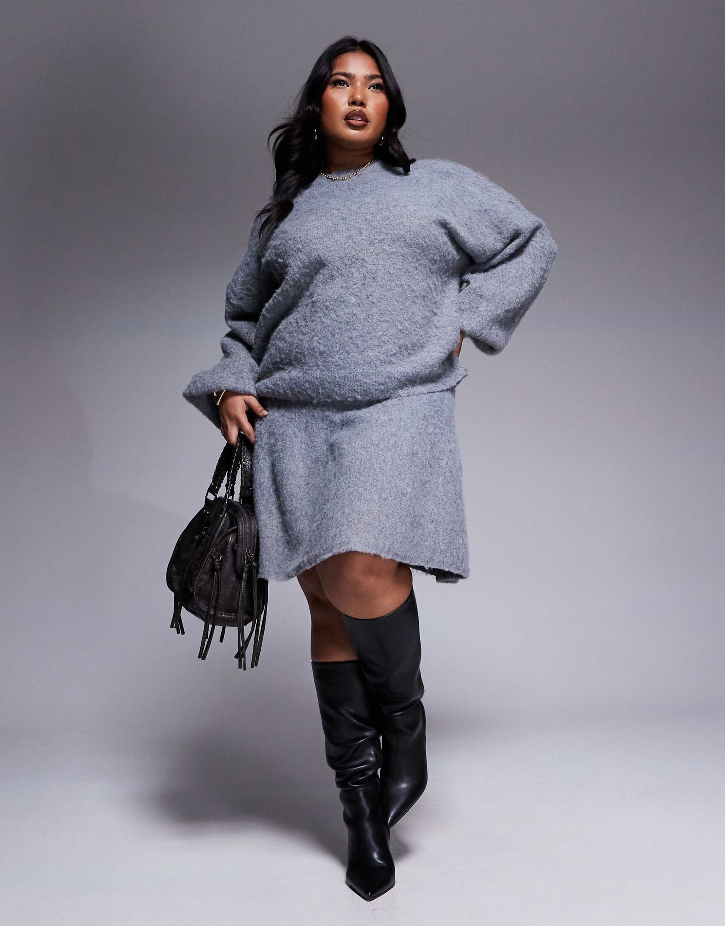 Fluffy Balloon Sleeve Jumper Co-Ord