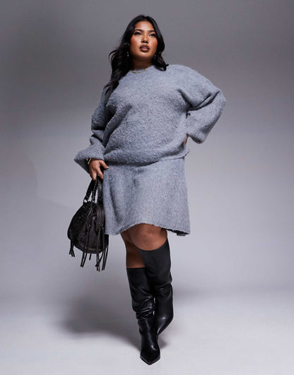 Fluffy Balloon Sleeve Jumper Co-Ord