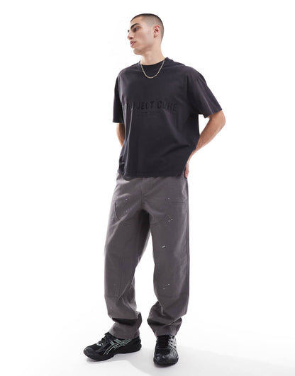 Oversized Cropped T-Shirt With Project Core Print