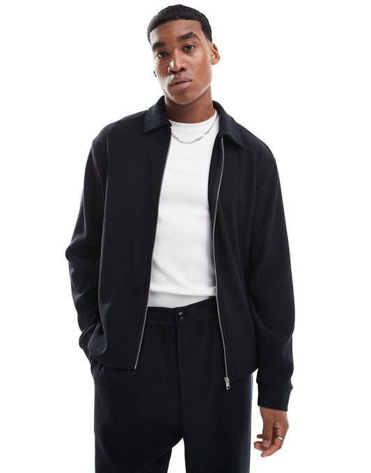 Co-Ord Ribbed Zip Shacket