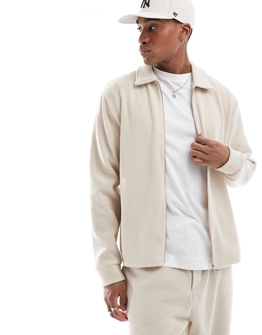 Co-Ord Ribbed Zip Shacket