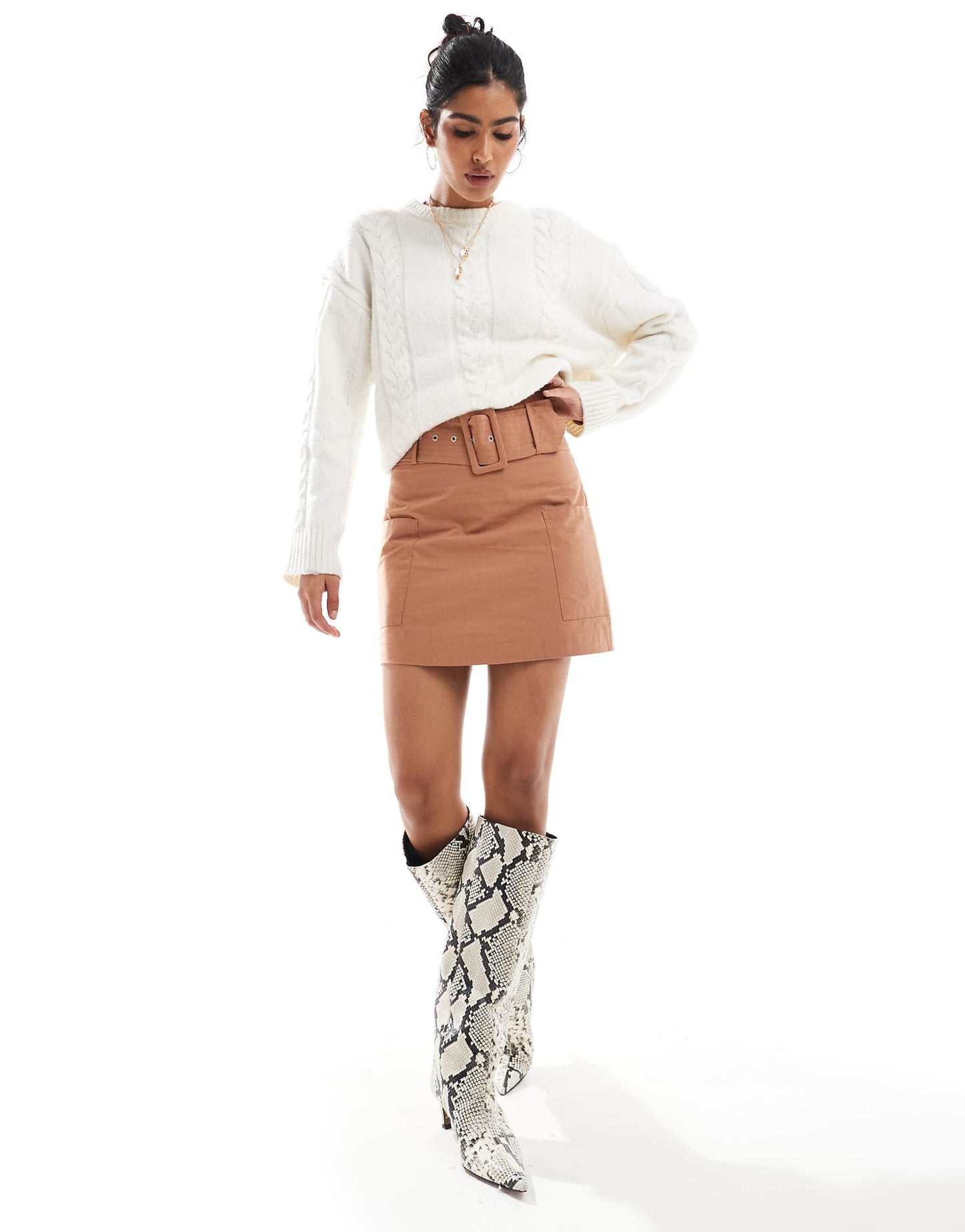 Belted Mini Skirt