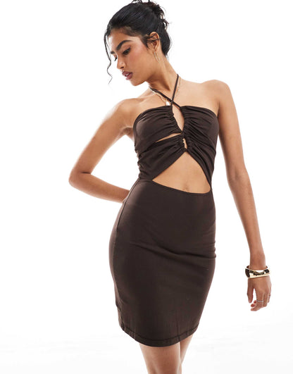 Open Back Detail Mini Dress