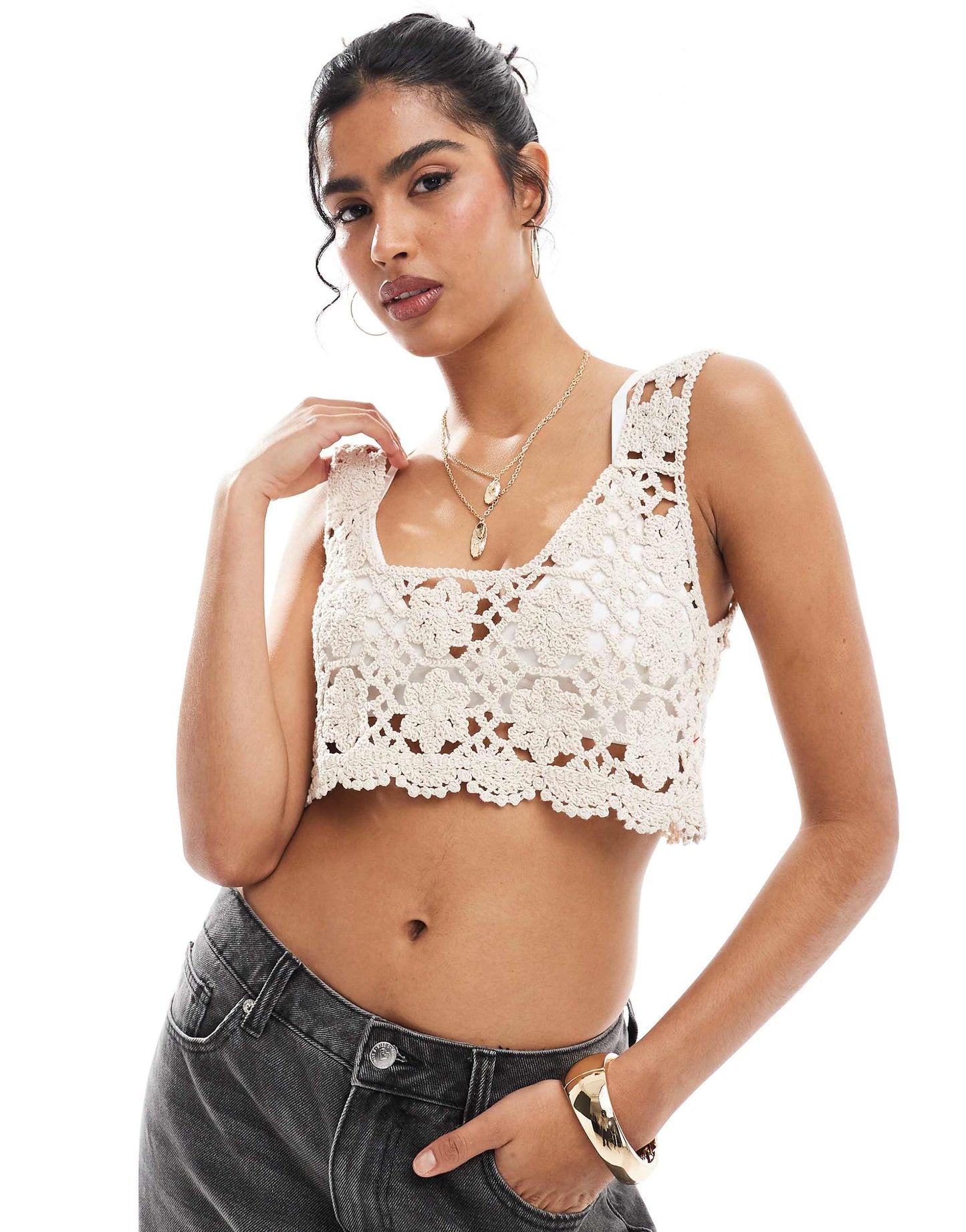 Crochet Cropped Vest Top