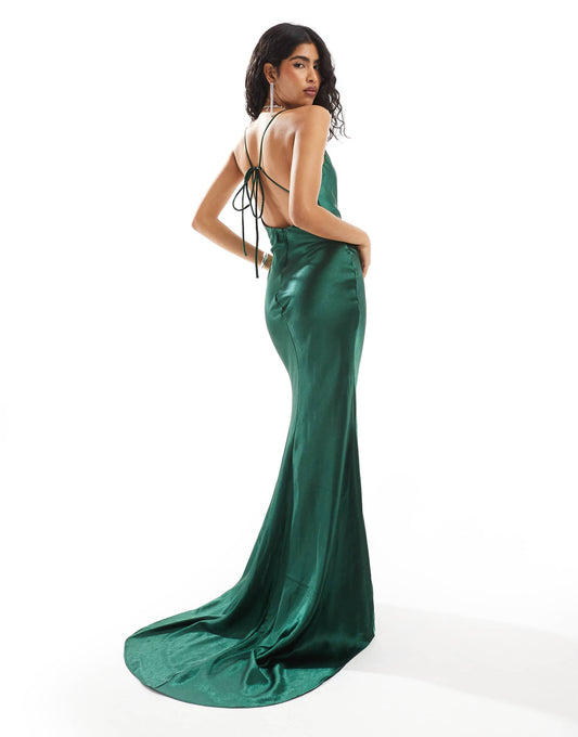 Cowl-Neck Slip Maxi Dress