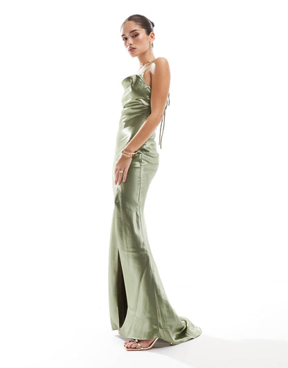 Cowl-Neck Slip Maxi Dress
