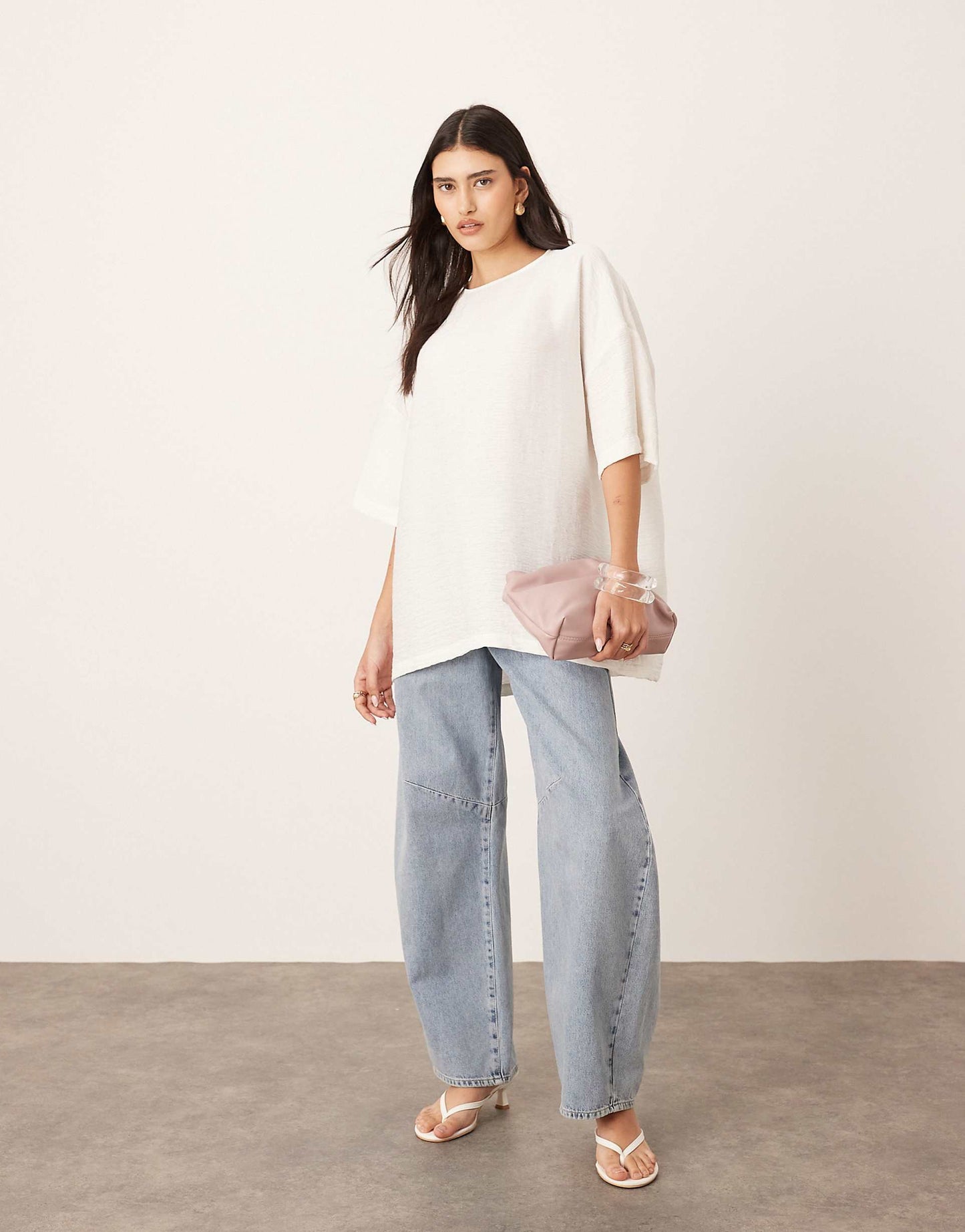 Textured Boxy Woven T-Shirt
