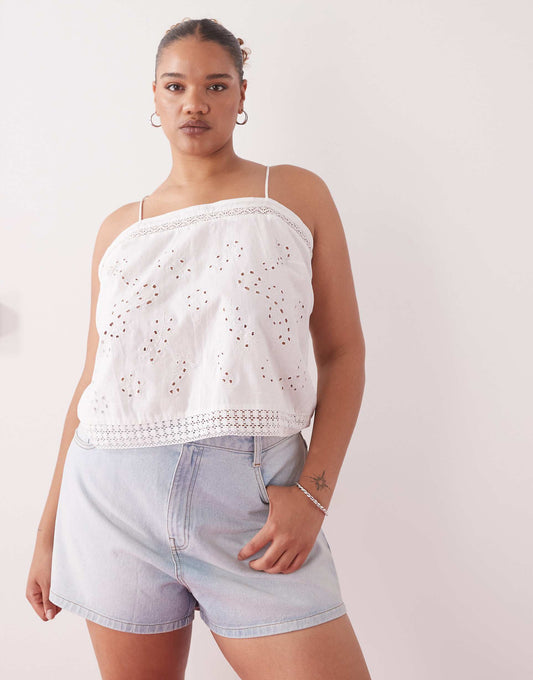 Curve Open Back Crotchet Patch Work Beach Cami Top
