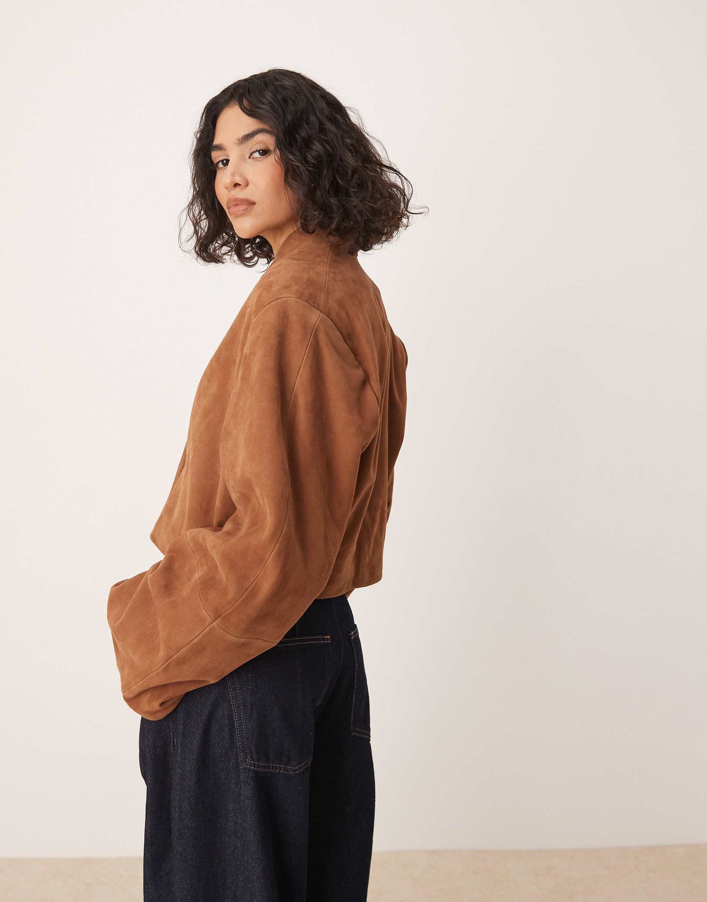 Suede Cropped Blazer