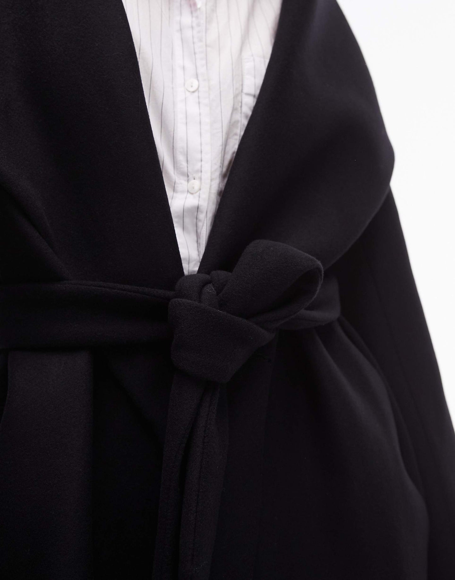 Wool Mix Wrap Waist Jacket