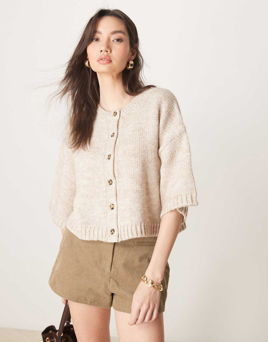 Short Sleeve Boxy Cardigan