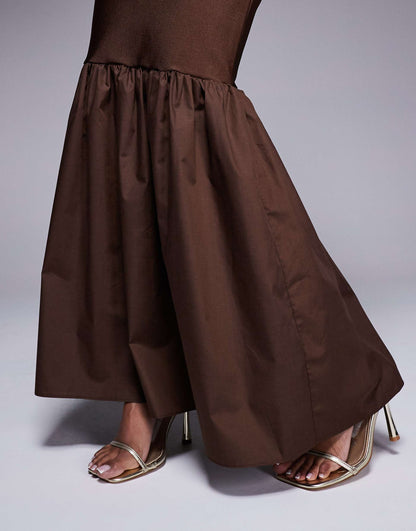 Co-Ord Bandage Peplum Maxi Skirt