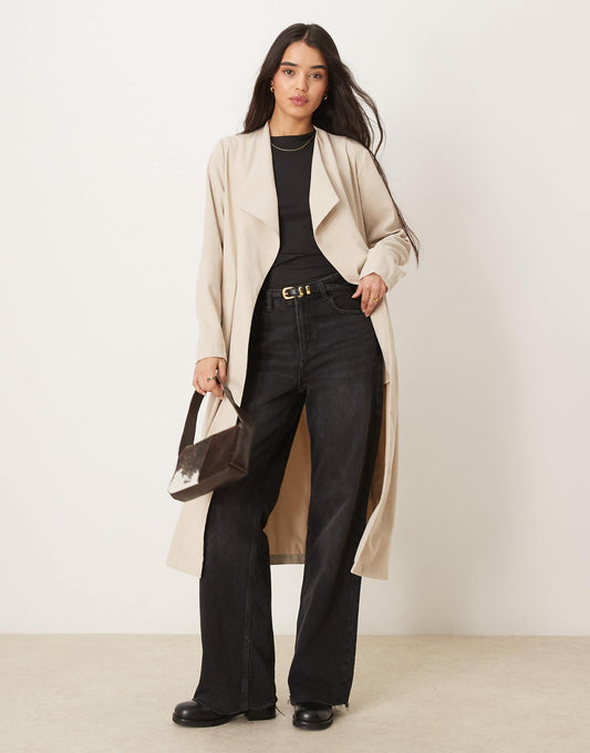 Belted Waterfall Trench Coat