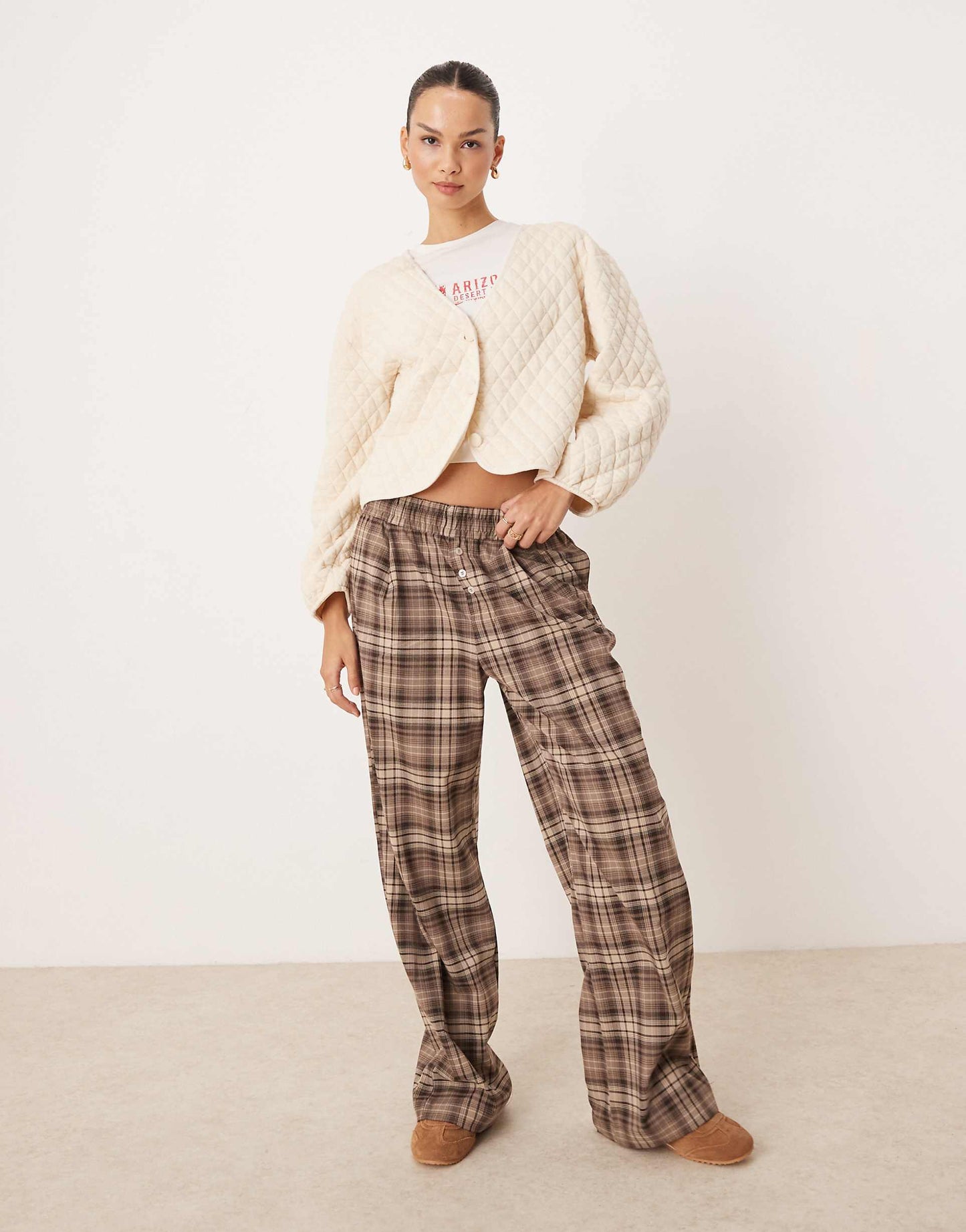 Quilted Soft Jersey Cropped Bomber Jacket