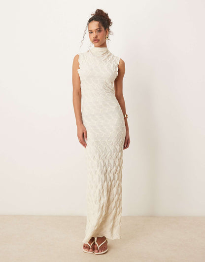 Textured Jersey Maxi Dress