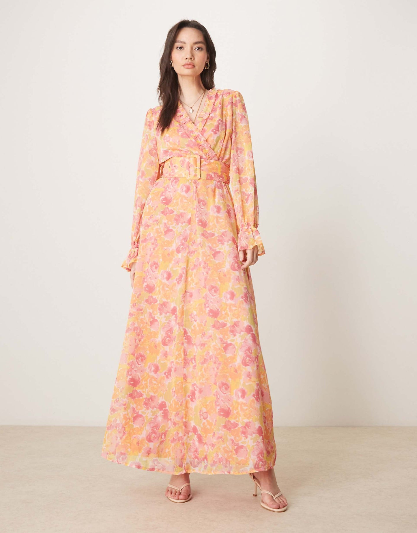 Chiffon Wrap Maxi Dress