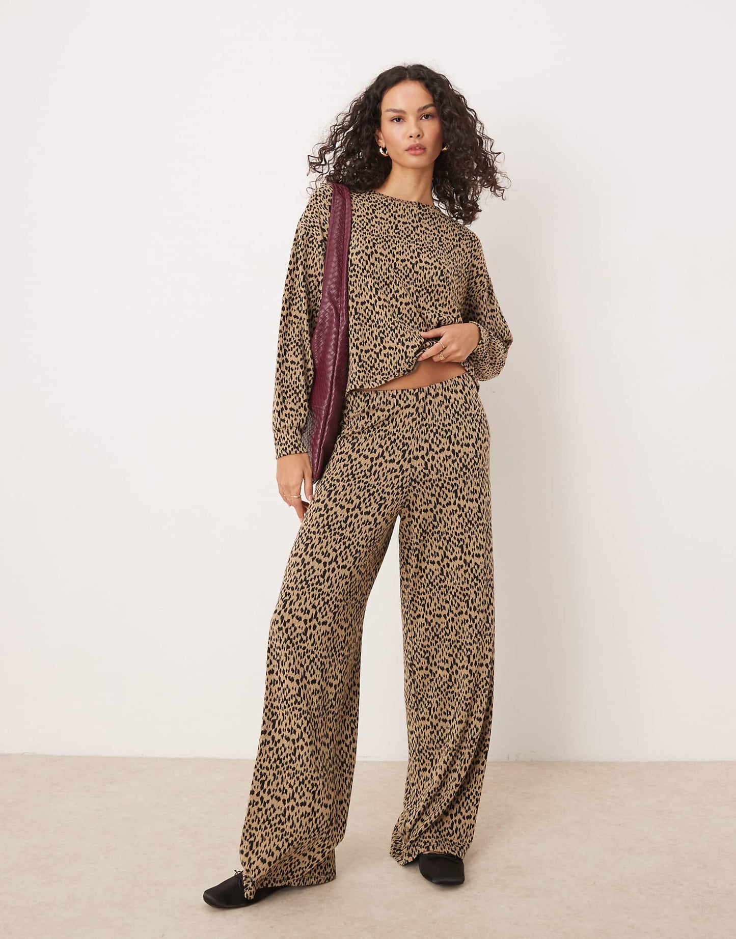 Wide Leg Super Soft Knit Trouser Co-Ord