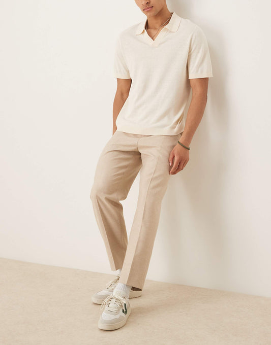 Smart Relaxed Tapered Trousers With Front Pleats