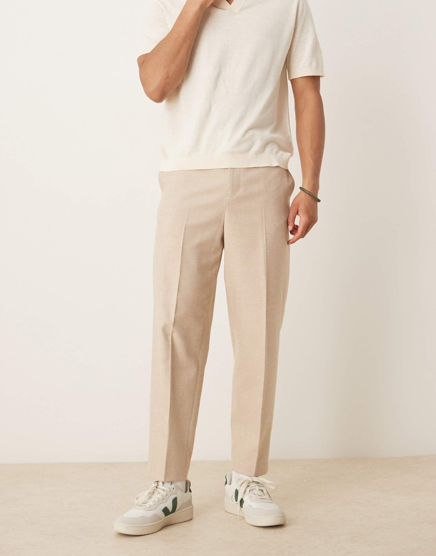 Smart Relaxed Tapered Trousers With Front Pleats