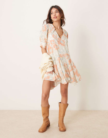 Sugar Crush Floral Print Floaty Mini Dress