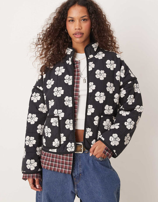 Chloe Floral Print Padded Jacket