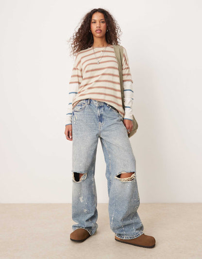 Striped Oversized Long Sleeve T-Shirt