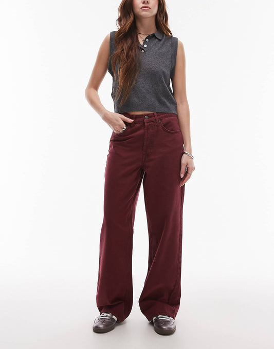 Mid Rise Loose Fit Straight Jean