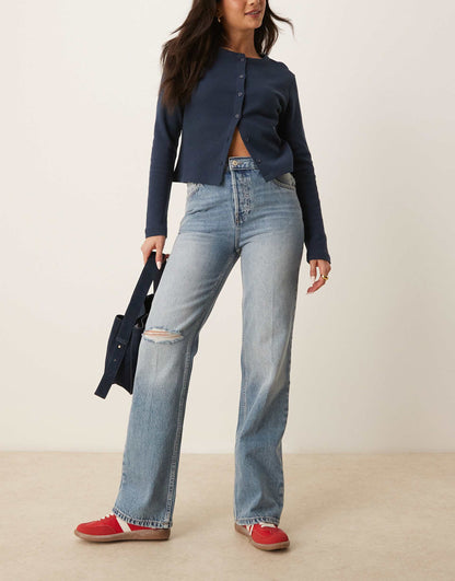 Holly Bootcut Distressed Knee Jeans