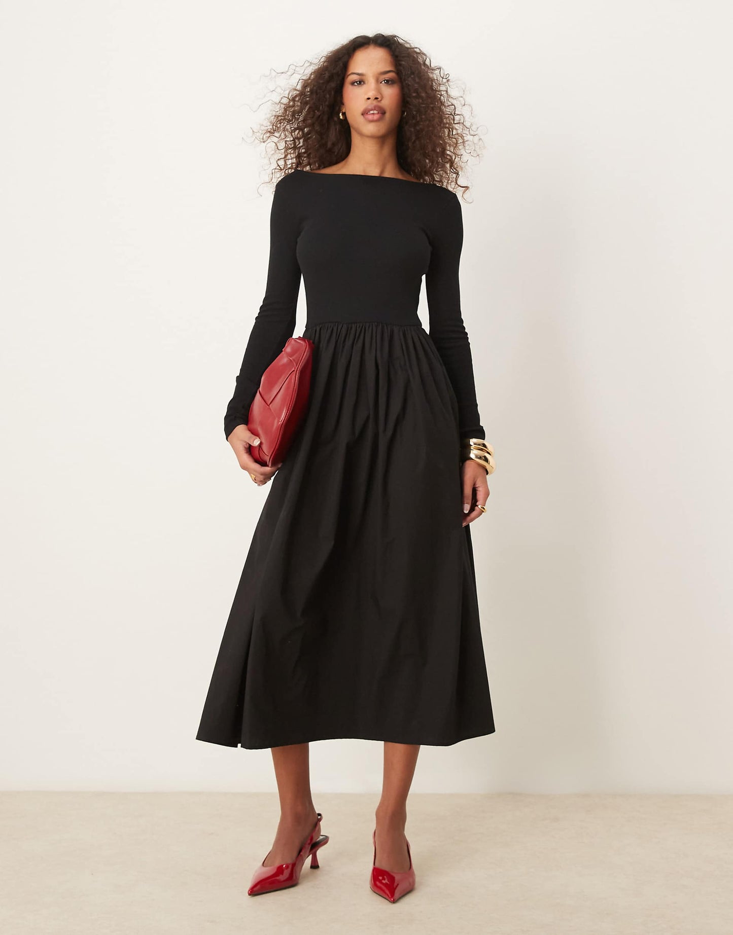 Penni Boat Neck Midi Dress