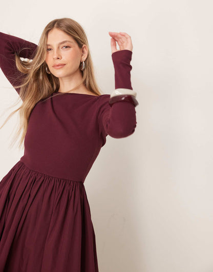 Penni Boat Neck Midi Dress