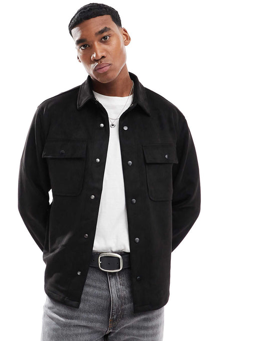 Faux Suede Overshirt