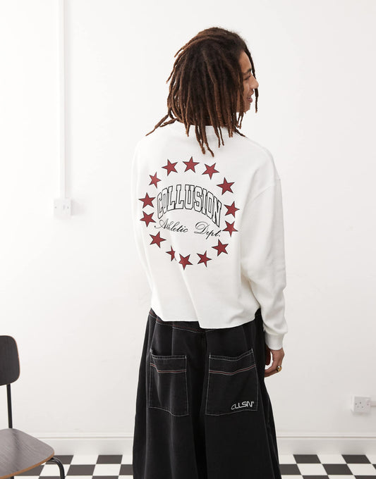 Long Sleeve Skater Dept Varsity T-Shirt With Back Graphic