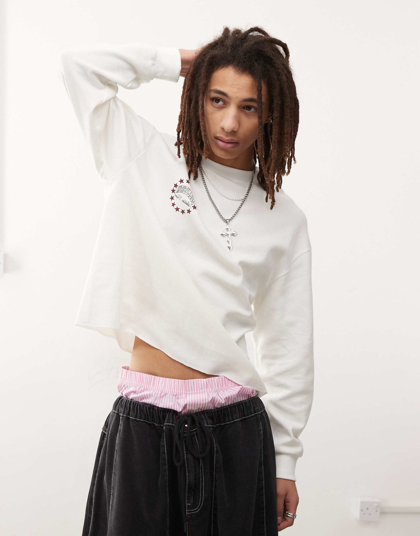 Long Sleeve Skater Dept Varsity T-Shirt With Back Graphic