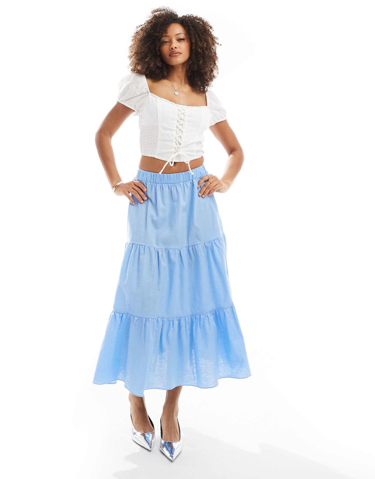 Tiered Midi-Skirt