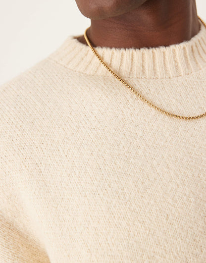 Super Oversized Boxy Fit Brushed Knitted Crew Neck Jumper