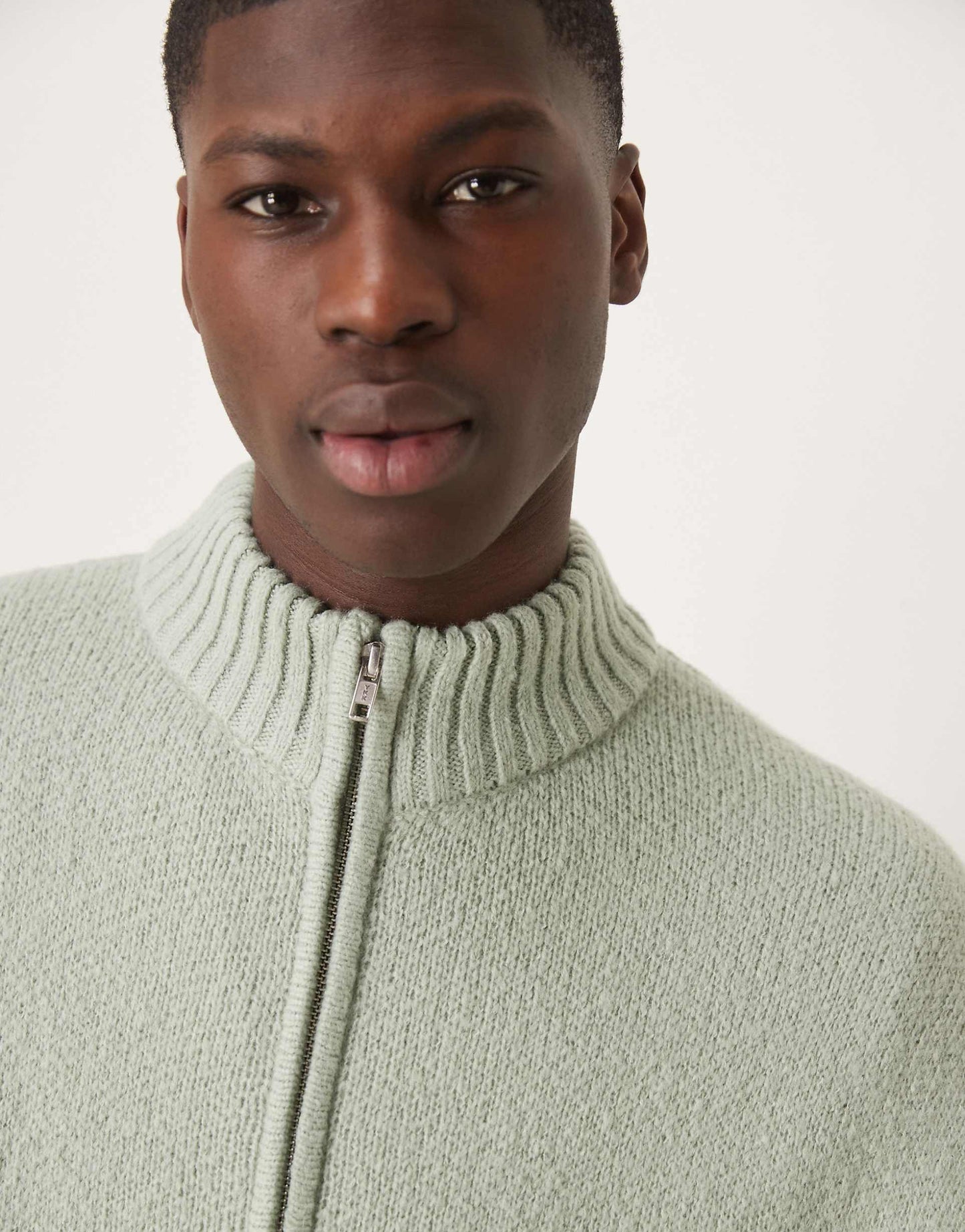 Super Oversized Boxy Fit Brushed Knitted Zip Through Cardigan