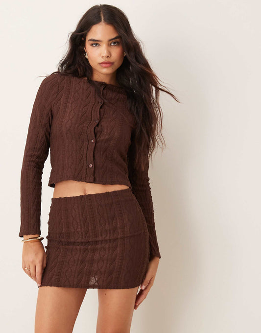 Cable Knit Cardigan Co Ord