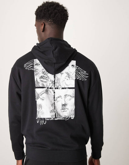 Oversized Hoodie With Photographic Back Print