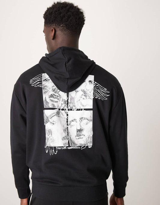 Oversized Hoodie With Photographic Back Print