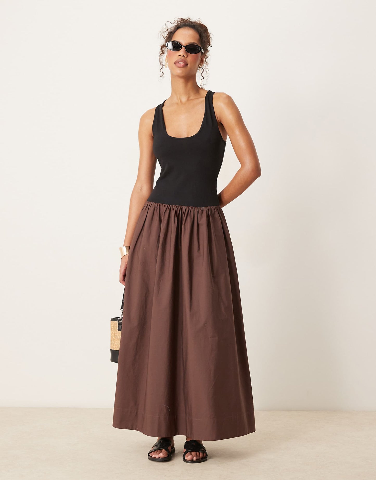 Scoop Neck Hybrid Maxi Dress