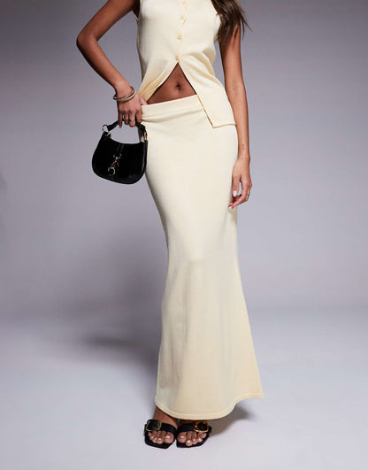 Exclusive Fine Knit Column Maxi Skirt Co-Ord