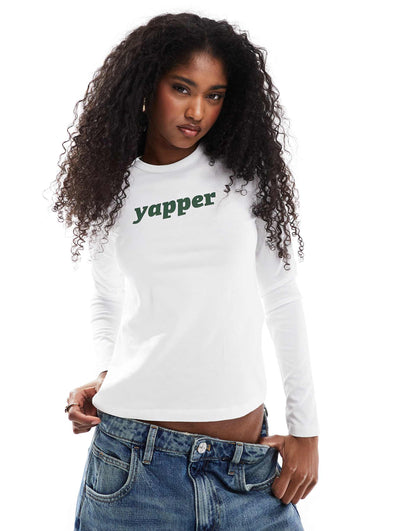 Gigi Long Sleeve T-Shirt With Yapper Print