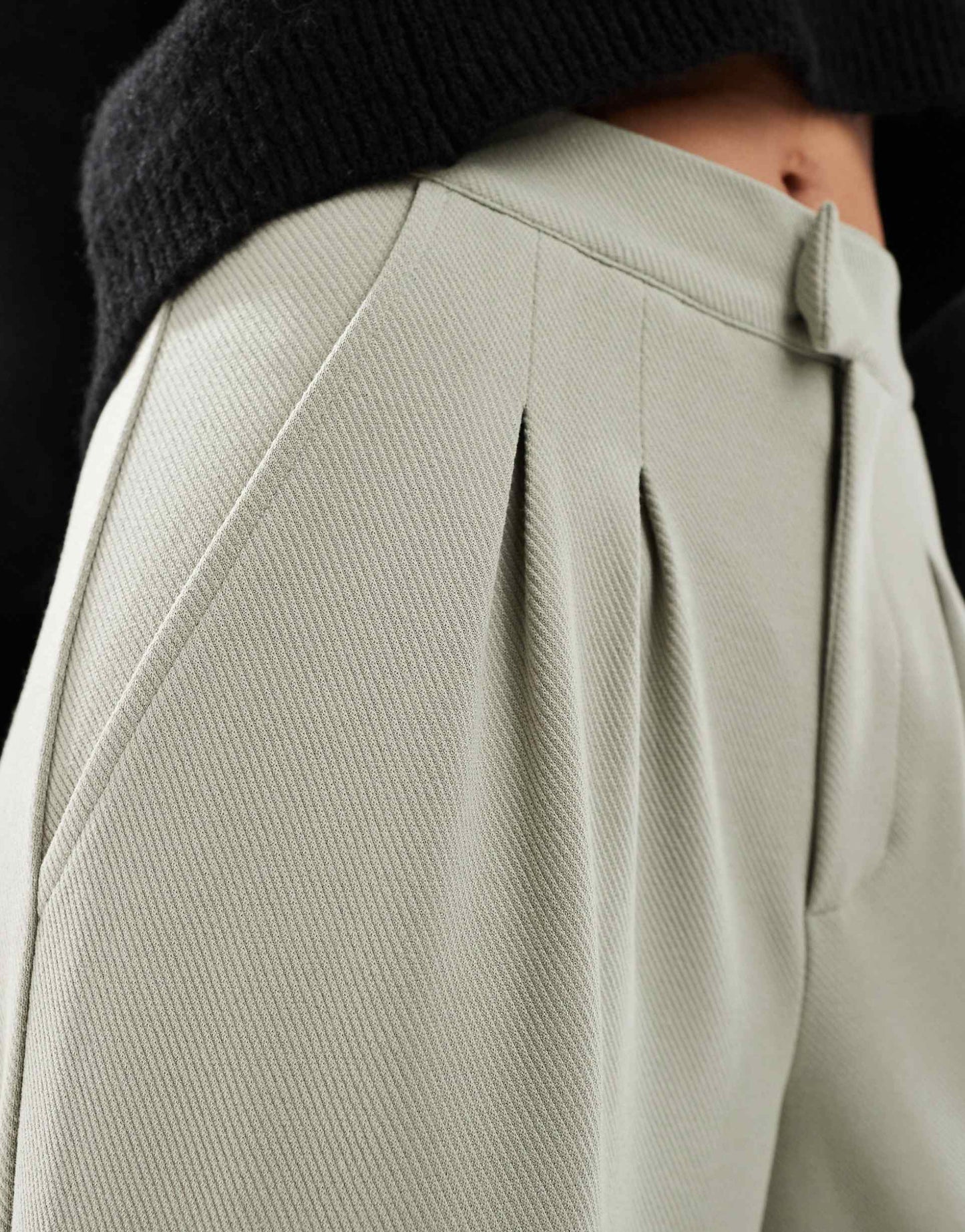 Jersey Twill Wide Leg Trouser